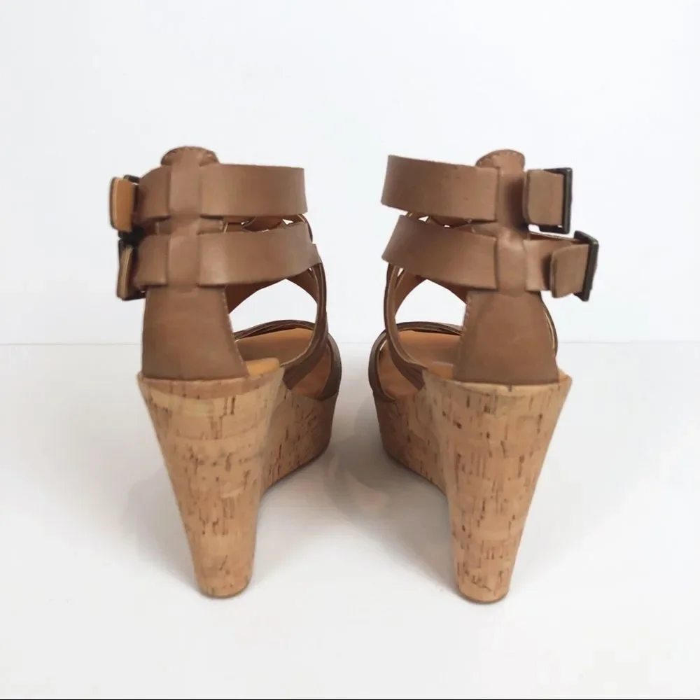 Kork-Ease Platform Cork Wedge Strappy Sandal Sz 10 - Picture 4 of 5